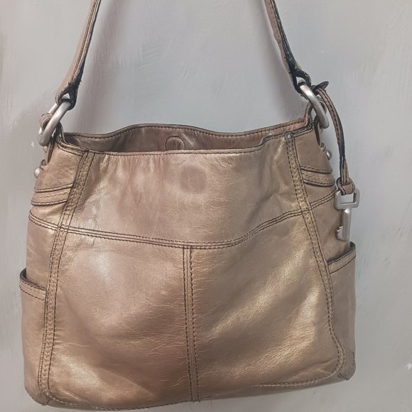 Fossil Bags Fossil Burnished Gold Leather Shoulder Bag Poshmark